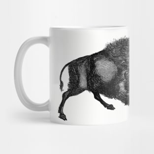 Vintage Bison retro Buffalo illustration Mug